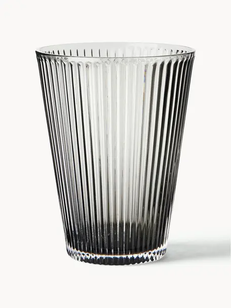 Mondgeblazen waterglazen Grand Cru, 4 stuks, Glas, Grijs, transparant, Ø 9 x H 12 cm, 360 ml