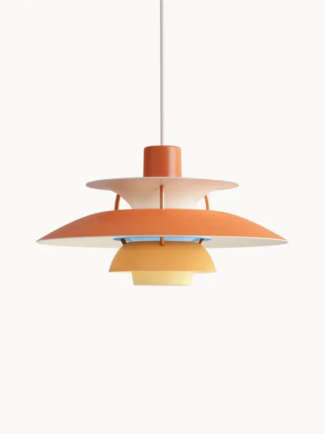 Hanglamp PH 5 Mini, Lampenkap: gecoat metaal, Oranjetinten, goudkleurig, Ø 30 x H 16 cm