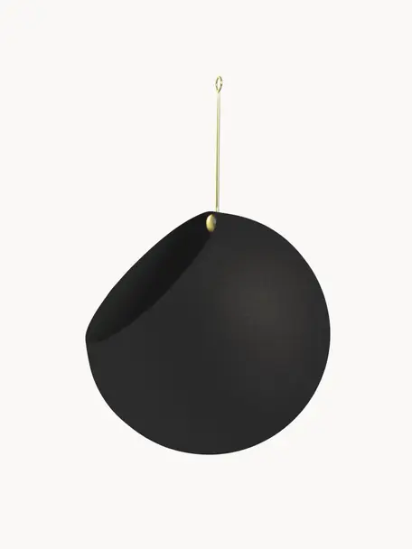 Metall-Übertopf Globe zum Aufhängen, Metall, beschichtet, Schwarz, Ø 17 x H 28 cm