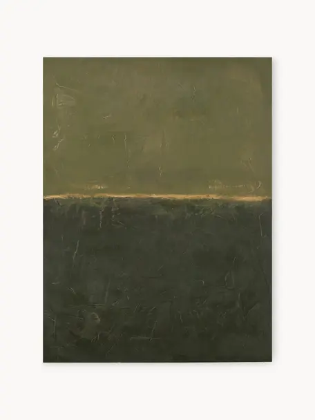 Handgemaltes Leinwandbild Edge Green, Grüntöne, B 98 x H 148 cm