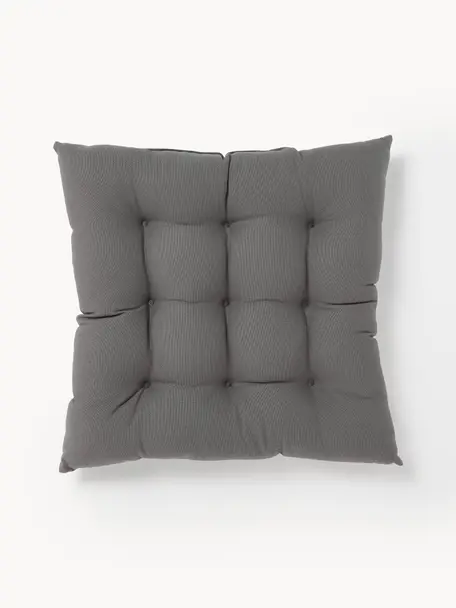 Cojines de asiento Ava, 2 uds., Funda: 100% algodón, Gris oscuro, An 40 x L 40 cm