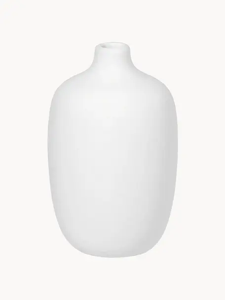 Vase design Ceola, haut. 13 cm, Céramique, Blanc, Ø 8 x haut. 13 cm
