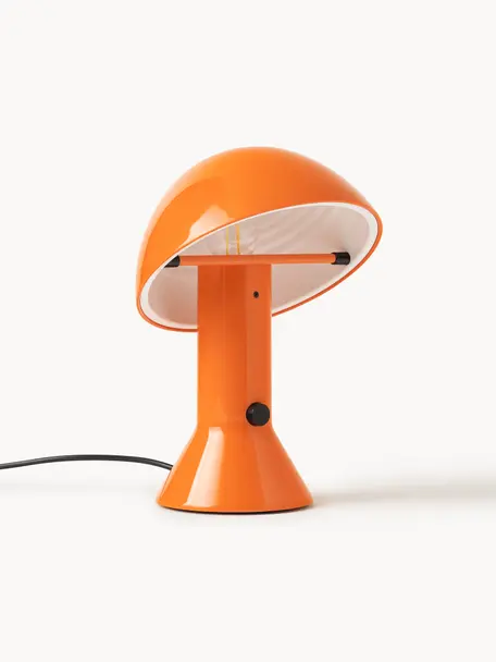 Lámpara de mesa pequeña orientable Elmetto, Plástico pintado, Naranja, Ø 22 x Al 28 cm