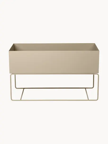 Portavaso Plant Box, Acciaio verniciato a polvere, Beige chiaro, Larg. 77 x Alt. 45 cm