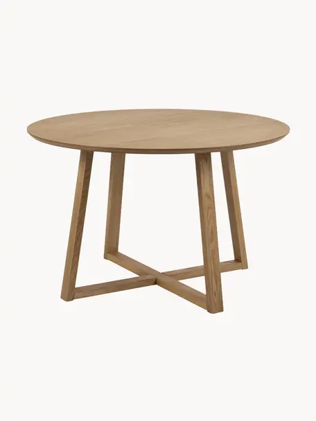 Table ronde en bouleau Malika, Ø 120 cm, Bois de bouleau, huilé, Bois de bouleau, Ø 120 cm