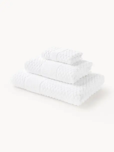 Komplet ręczników Katharina, różne rozmiary, Biały, 4 elem. (ręcznik do rąk & ręcznik kąpielowy)
