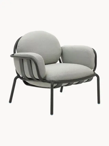 Fauteuil lounge de jardin Joncols, Tissu gris clair, anthracite, larg. 89 x prof. 80 cm