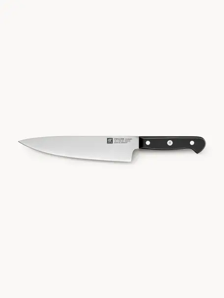 Cuchillo chef Gourmet, Plateado, negro, L 32 cm