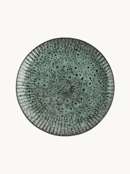 Plytký tanier Vingo, 2 ks, Kamenina, Modrozelená, čierna, Ø 28 cm