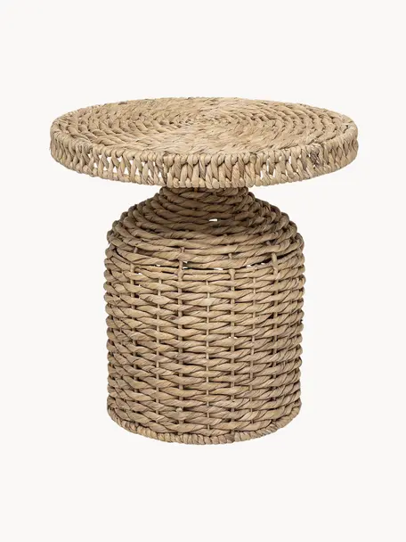 Ronde rotan bijzettafel Camo, Rotan, Beige, Ø 47 x H 47 cm