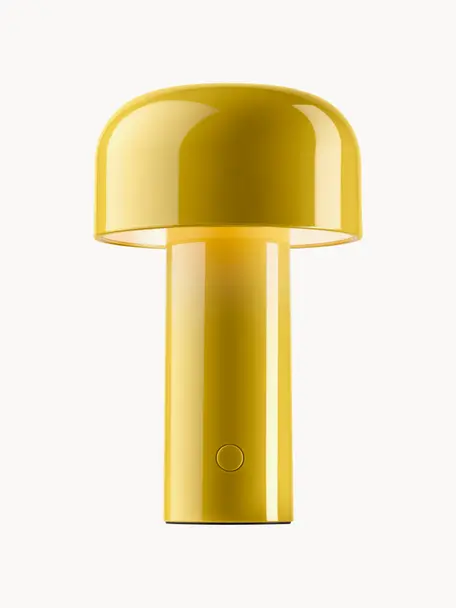Dimmbare LED-Tischlampe Bellhop, Kunststoff, Zitronengelb, glänzend, Ø 13 x H 20 cm