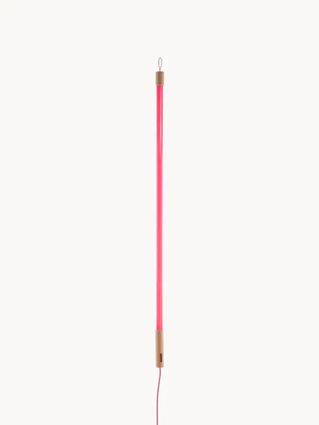 LED-Wandleuchte Linea mit Stecker, Dekor: Holz, Pink, Ø 4 x H 135 cm