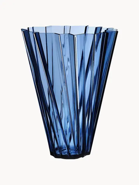 Große Vase Shanghai, H 44 cm, Acrylglas, Blau, transparent, Ø 35 x H 44 cm