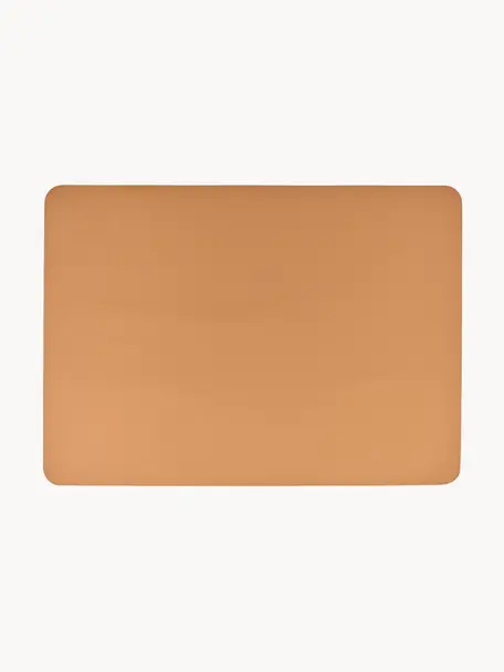 Manteles individuales de cuero sintético Pik, 2 uds., Plástico (PVC) es aspecto de cuero, Marrón claro, An 33x L 46 cm