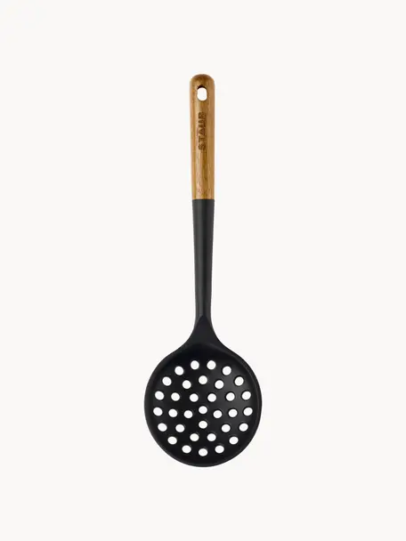 Kookschuimer Cook acaciahouten handvat, Silicone, acaciahout, Zwart, acaciahout, L 31 cm