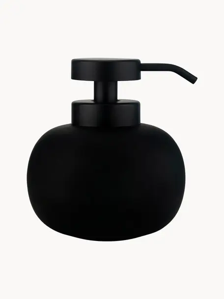 Keramický dávkovač na mydlo Lotus, Čierna, Ø 11 x V 13 cm