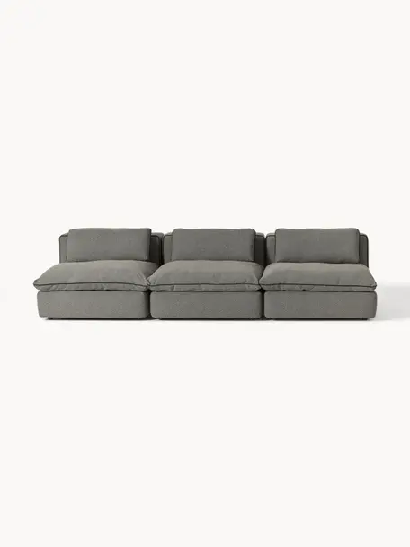 Sofa modułowa Felix (3-osobowa), Tapicerka: 100% poliester Dzięki tka, Nogi: tworzywo sztuczne Ten pro, Ciemnoszara tkanina, B 300 x T 110 cm