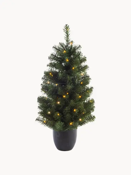 Decoratieve LED kerstboom Imperial, H 90 cm, Donkergroen, donkergrijs, Ø 50 x H 90 cm