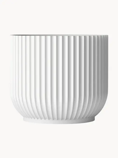 Cache-pot en porcelaine Lyngby, haut. 16 cm, Porcelaine, Blanc, Ø 18 x haut. 16 cm