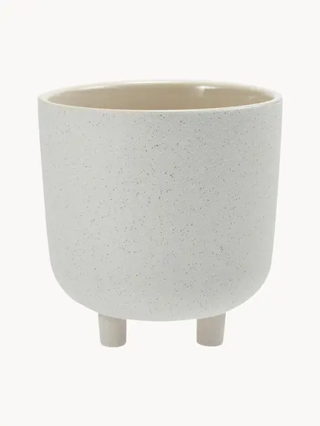 Cache-pot en céramique Ivory, Céramique, Gris clair, Ø 18 x haut. 19 cm