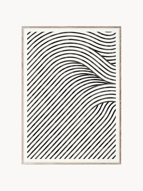 Poster Quantum Fields 02, 210 g mat Hahnemühle papier, digitale print met 10 UV-bestendige kleuren, Wit, zwart, B 30 x H 40 cm