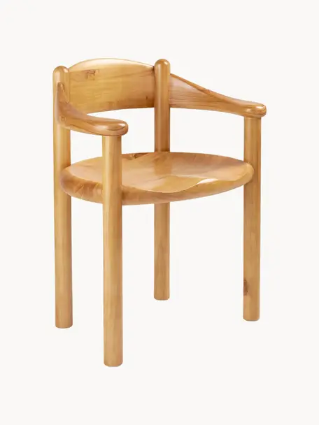 Sedia con braccioli in legno di pino Daumiller, Legno di pino oliato, Legno di pino oliato, Larg. 61 x Prof. 49 cm