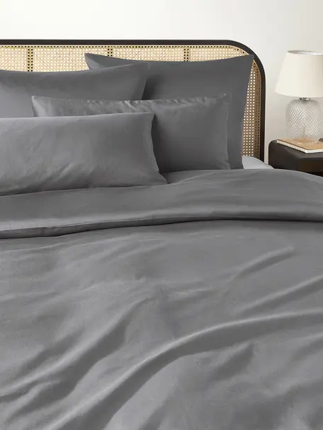 Baumwollsatin-Bettdeckenbezug Comfort, Webart: Satin Fadendichte 300 TC,, Dunkelgrau, B 200 x L 200 cm