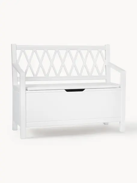 Banc pour enfant avec rangement Harlequin, Bois de bouleau, MDF, peinture sans COV

Ce produit est fabriqué à partir de bois certifié FSC® issu d'une exploitation durable, Bouleau blanc laqué, larg. 70 x haut. 58 cm