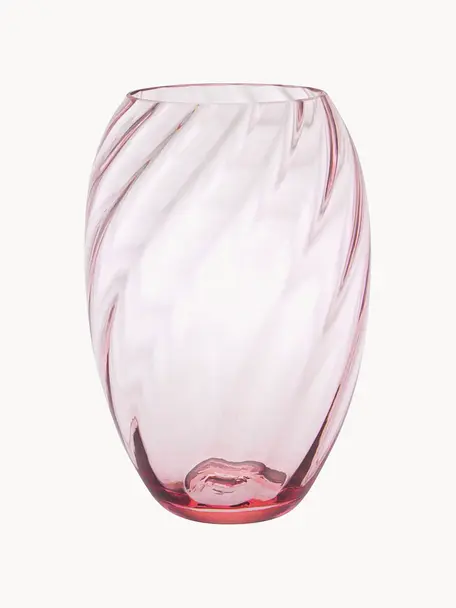 Vaso in vetro soffiato Elipse, alt. 23 cm, Vetro, Rosa, Ø 16 x Alt. 23 cm