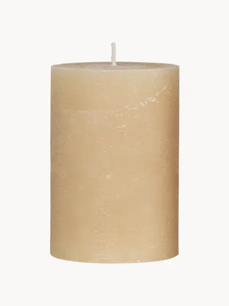 Ručně vyrobená sloupová svíčka Rustic, Parafín, Béžová, Ø 7 cm, V 10 cm