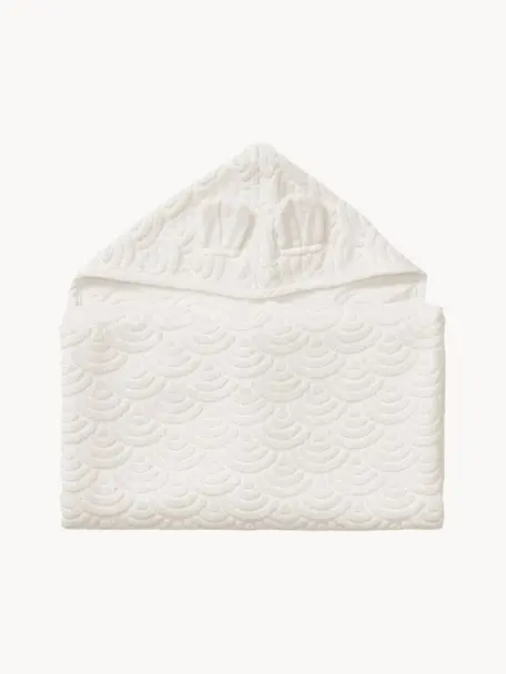 Ręcznik dla dzieci z bawełny organicznej Wave, 100% bawełna organiczna z certyfikatem GOTS, Złamana biel, S 70 x D 130 cm