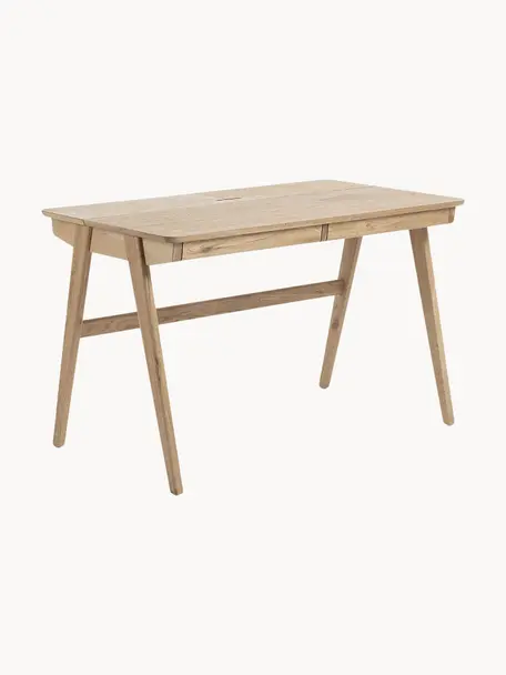Dřevěný psací stůl s otvorem pro vedení kabeláže Jacques, Dubové dřevo, Š 120 cm, H 65 cm