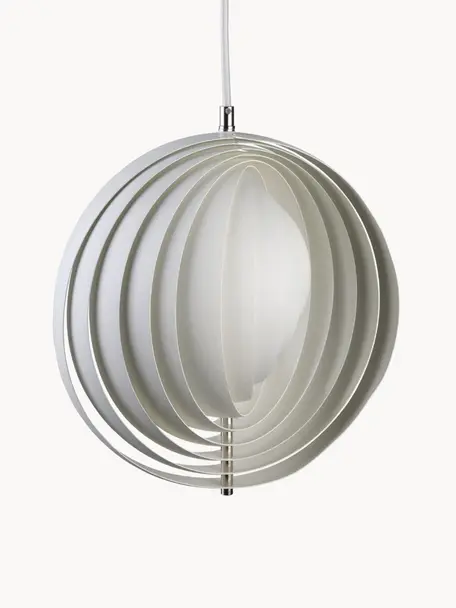 Design Pendelleuchte Moon, Lampenschirm: Metall, beschichtet, Weiß, Ø 34 x H 34 cm