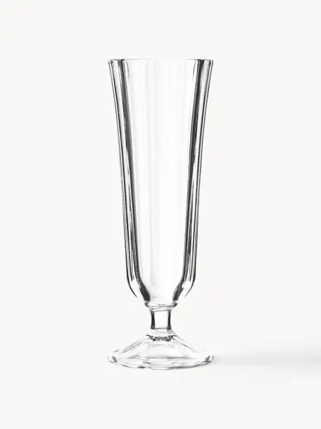 Flûtes à champagne en verre strié Ana, 12 pièces, Verre, Transparent, Ø 6 x haut. 17 cm, 135 ml