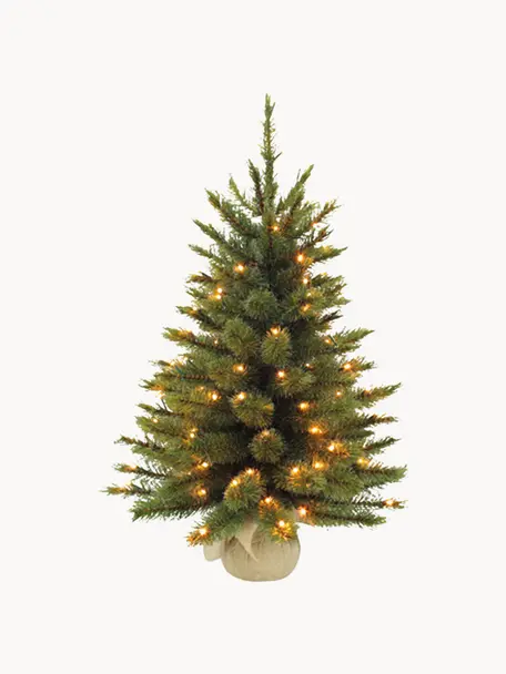 Albero di Natale piccolo con luci a LED Forest, Verde, Ø 61 x Alt. 90 cm
