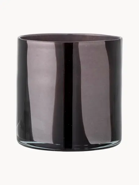 Petit vase en verre soufflé bouche Liberty, haut. 16 cm, Verre, Noir, Ø 15 x haut. 16 cm