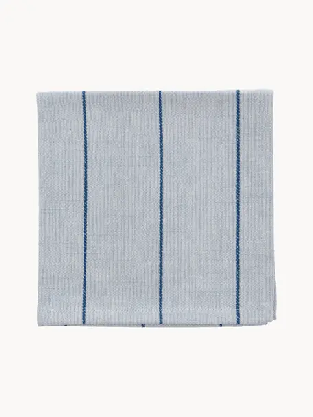 Serviettes de table Line, 4 pièces, 100 % coton, Bleu ciel et bleu foncé, larg. 40 x long. 40 cm