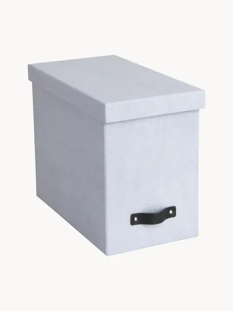 Caja organizadora Jahan II, con 8 separadores, Caja: canvas, cartón rígido (10, Asa: cuero, Gris claro, L 19 x An 35 cm
