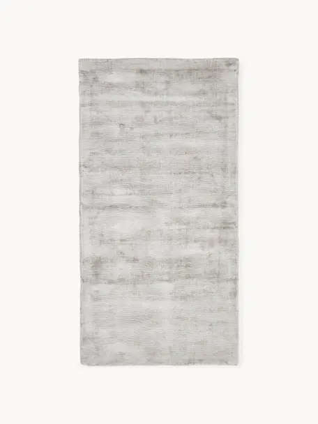 Handgewebter Viskoseteppich Jane, Flor: 100 % Viskose, Hellgrau, B 120 x L 180 cm (Größe S)