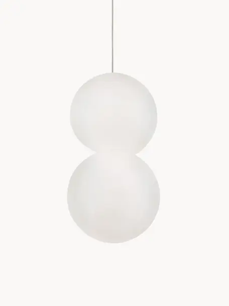 Petite suspension design en verre et béton Zero, Blanc, Ø 10 x haut. 20 cm