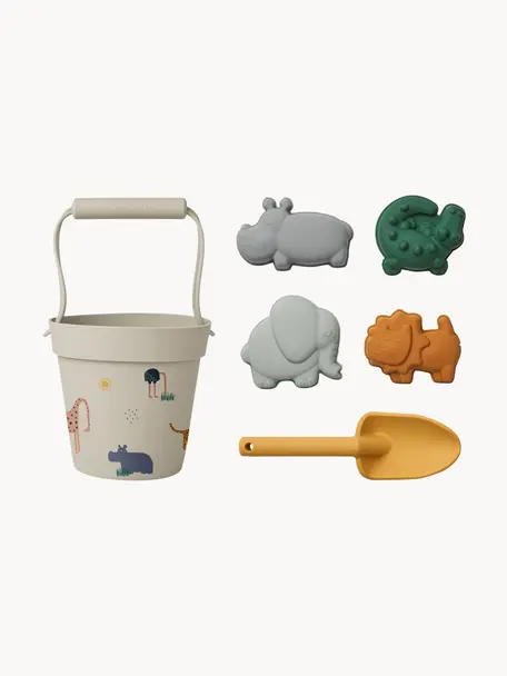 Strand-Spielzeug Dante, 6er-Set, 100 % Silikon, Mehrfarbig, Set mit verschiedenen Grössen