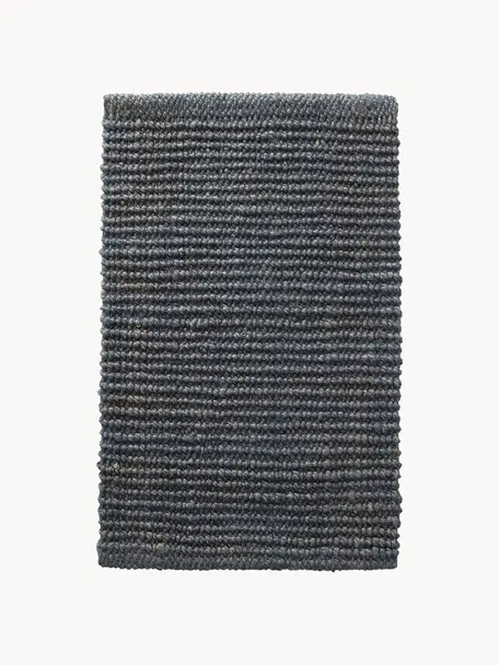 Ručně tkaná rohožka se strukturovaným povrchem Lara, 100 % juta, Tmavě šedá, Š 60 cm, D 90 cm