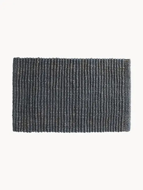 Felpudo artesanal texturizado Lara, 100% yute, Gris, An 60 x L 90 cm