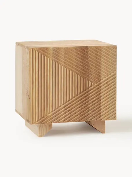 Noční stolek z jasanového dřeva Louis, Masivní lakované jasanové dřevo, Jasanové dřevo, Š 50 cm, V 50 cm
