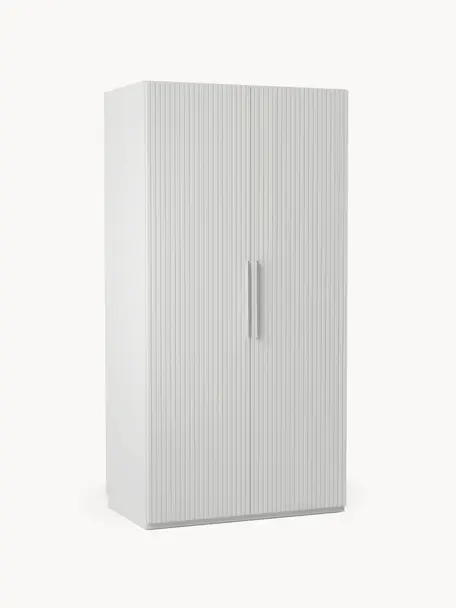 Armario modular Simone, 2 puertas (100 cm), diferentes variantes, Estructura: tablero aglomerado revest, Madera, gris, Interior Basic (An 100 x Al 200 cm)