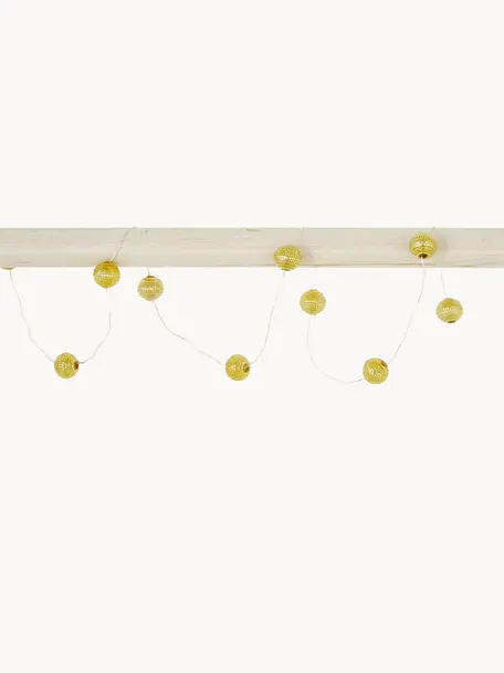 LED-Lichterkette Beads, 120 cm, Lampions: Acryl, Goldfarben, L 120 cm