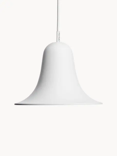 Lámpara de techo pequeña Pantop, Pantalla: metal recubierto, Cable: cubierto en tela, Blanco, Ø 23 x Al 17 cm