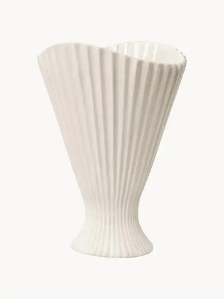 Vaso in gres Fountain, alt. 31 cm, Gres, Bianco latte, Larg. 23 x Alt. 31 cm