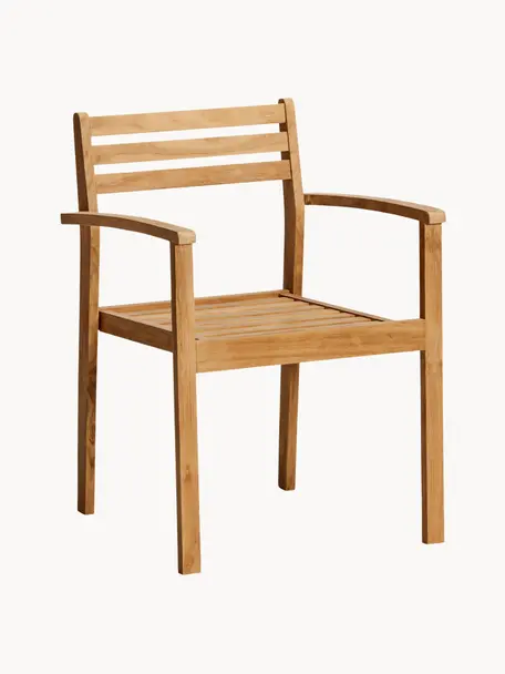 Krzesło ogrodowe z drewna tekowego Oxford, Drewno tekowe, Drewno tekowe, S 56 x G 53 cm