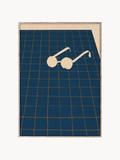 Plakát SDO 08, 210g matný papír Hahnemühle, digitální tisk s 10 barvami odolnými vůči UV záření, Tmavě modrá, světle béžová, Š 30 cm, V 40 cm